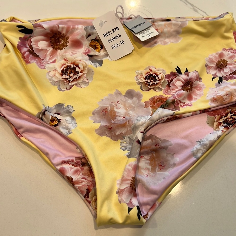 Submarine Peonies Reversible Swim Bottoms